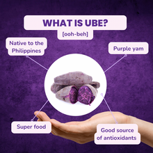 Load image into Gallery viewer, What is ube? It is a purple yam native to the Philippines. It’s a superfood and a good source of antioxidants.
